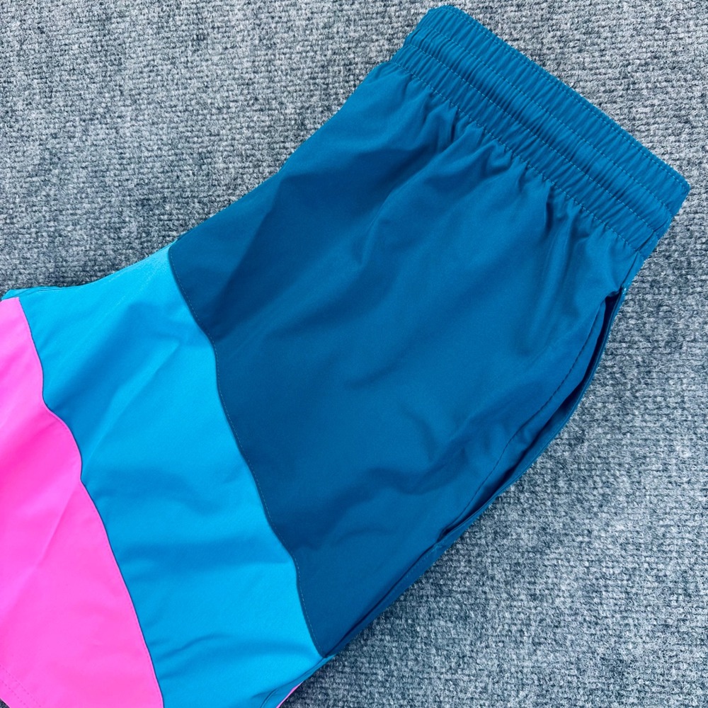 Nike Men's Small Swim Bottom Board Shorts Swimsuit Pink Blue Colorblock NESSD470